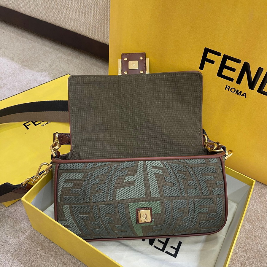 FENDI BAGUETTE, Multicolor embroidered canvas bag