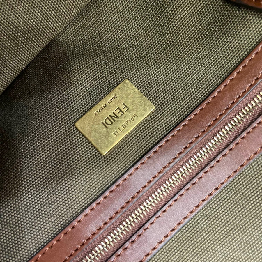 FENDI BAGUETTE, Multicolor embroidered canvas bag