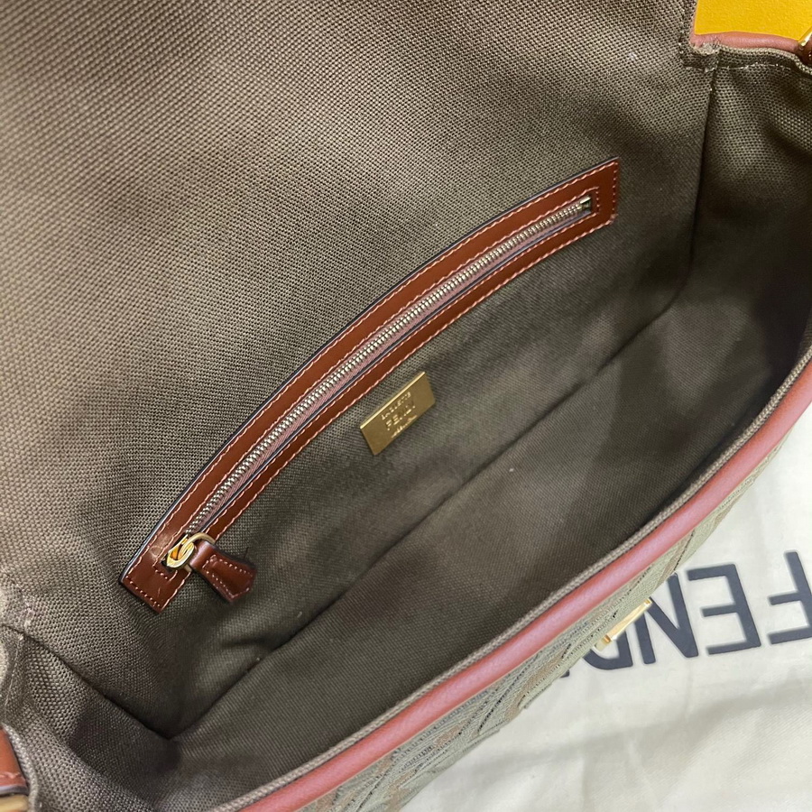 FENDI BAGUETTE, Multicolor embroidered canvas bag