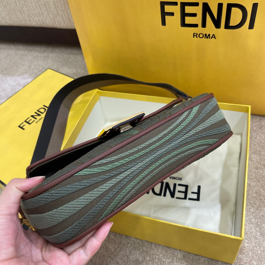 FENDI BAGUETTE, Multicolor embroidered canvas bag