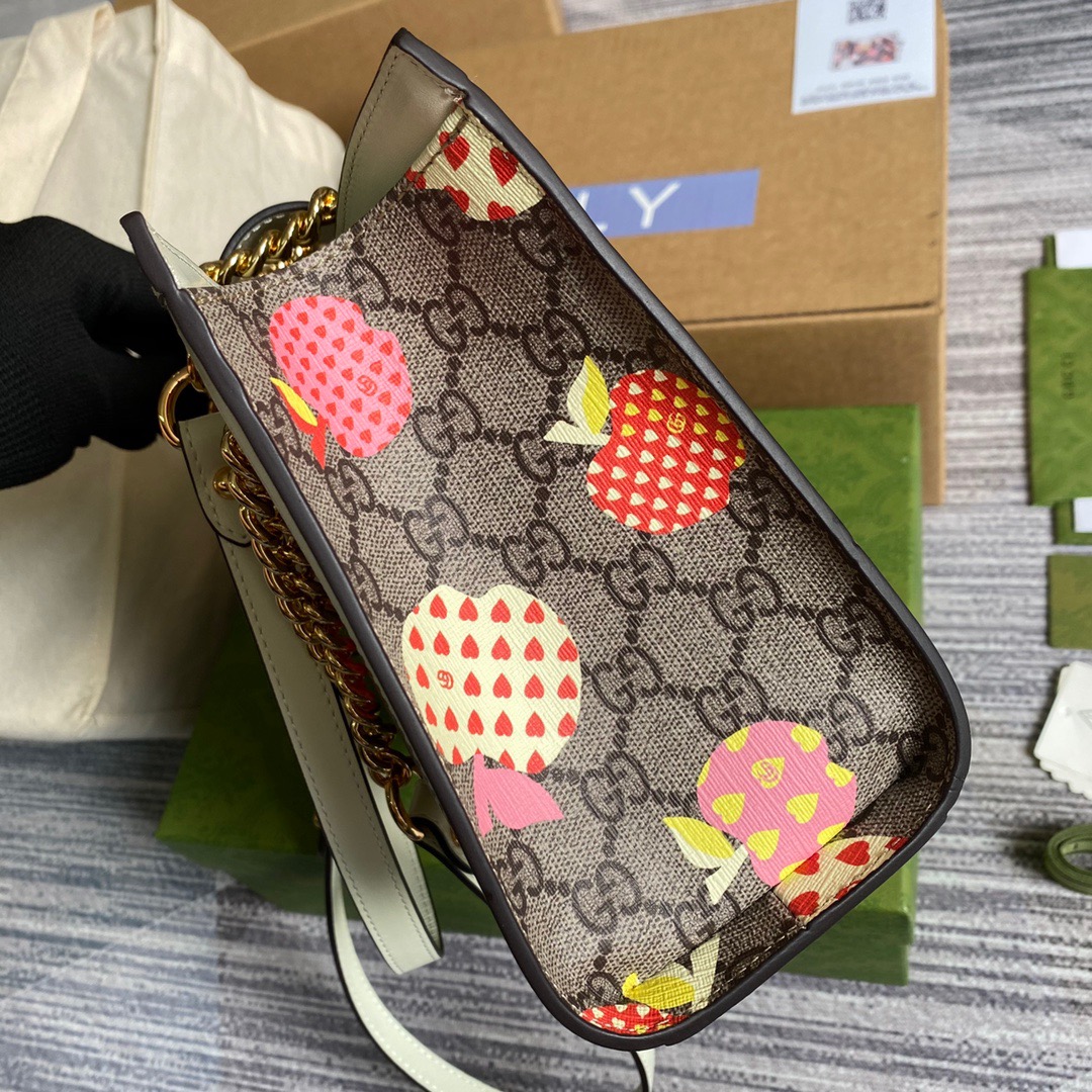 498156, GUCCI LES POMMES Padlock small GG shoulder bag