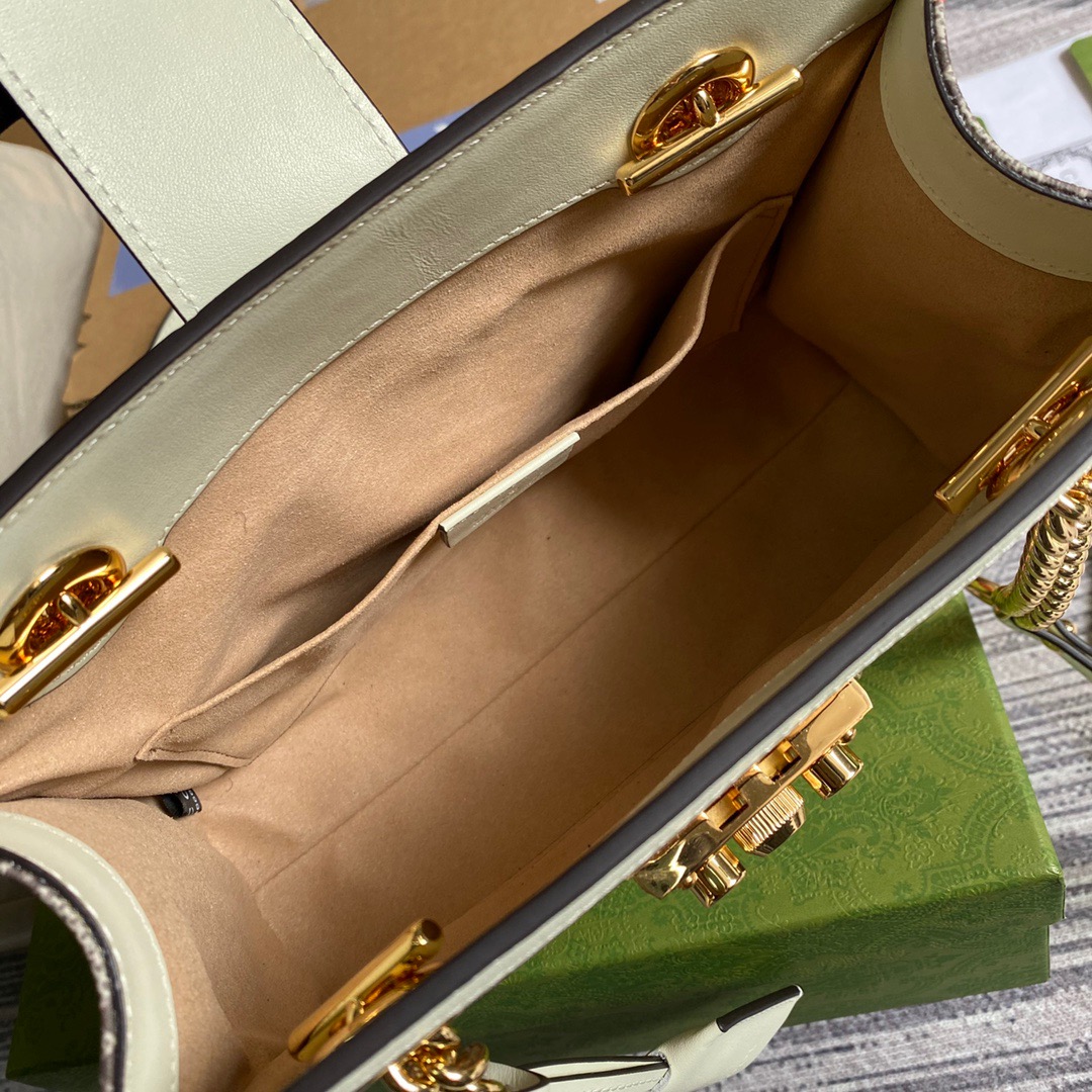 498156, GUCCI LES POMMES Padlock small GG shoulder bag