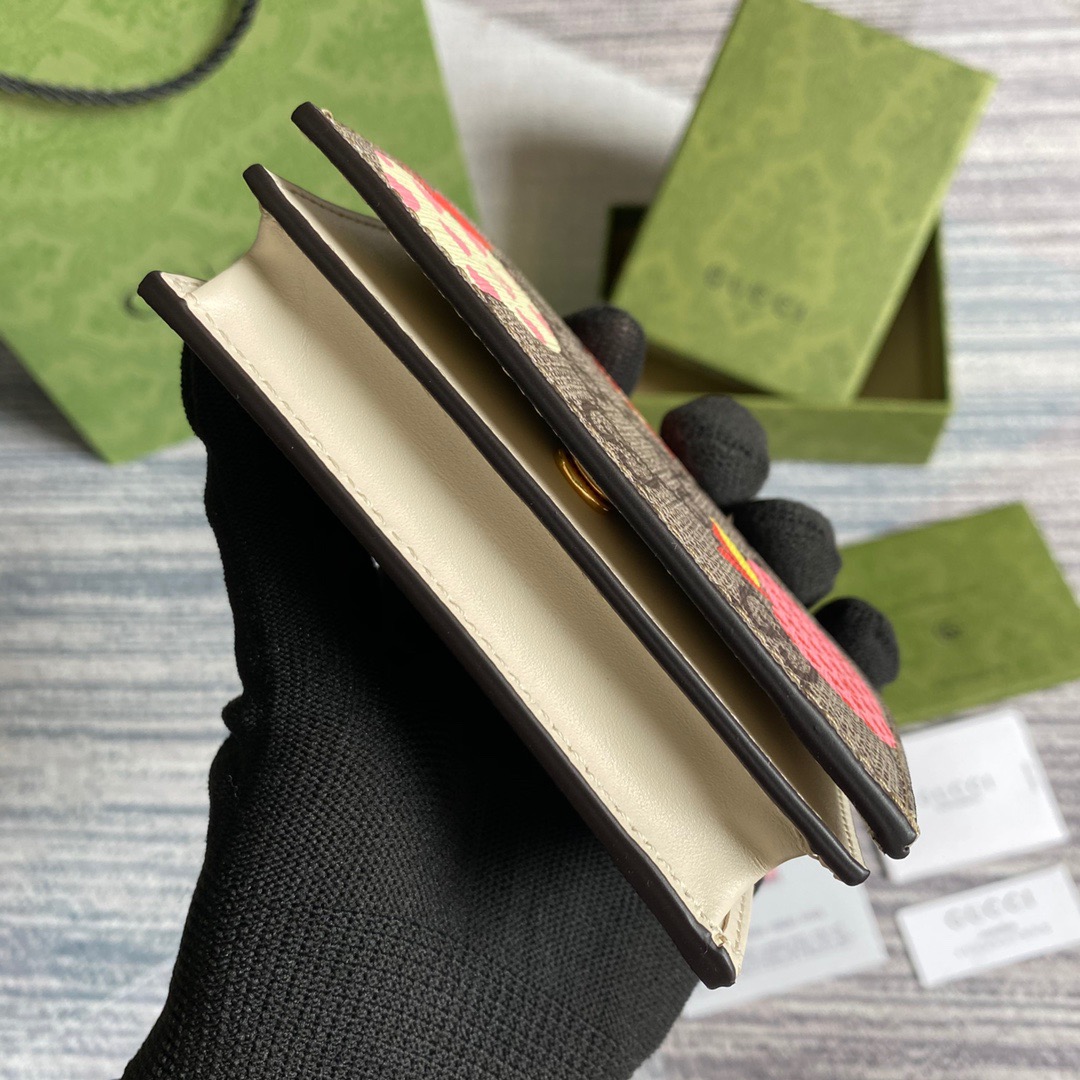 663922 Gucci Les Pommes card case wallet