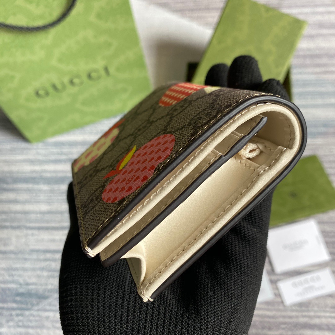 663922 Gucci Les Pommes card case wallet