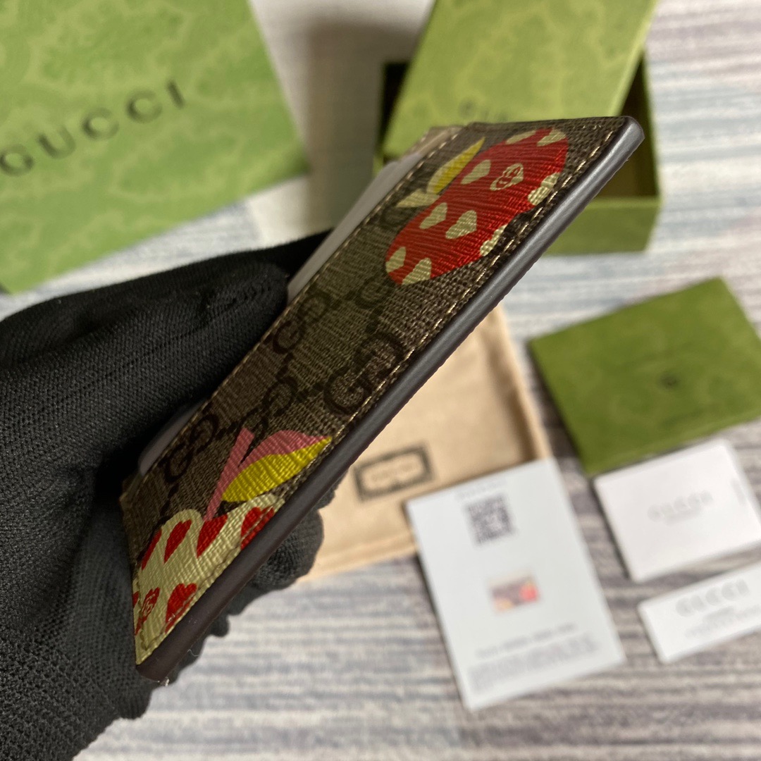 663923 Gucci Les Pommes card case wallet 
