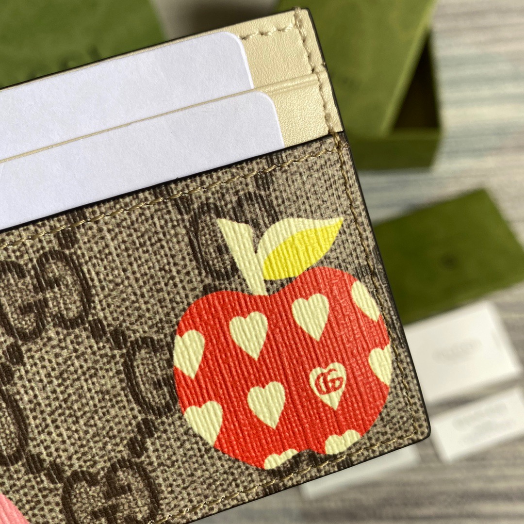 663923 Gucci Les Pommes card case wallet 