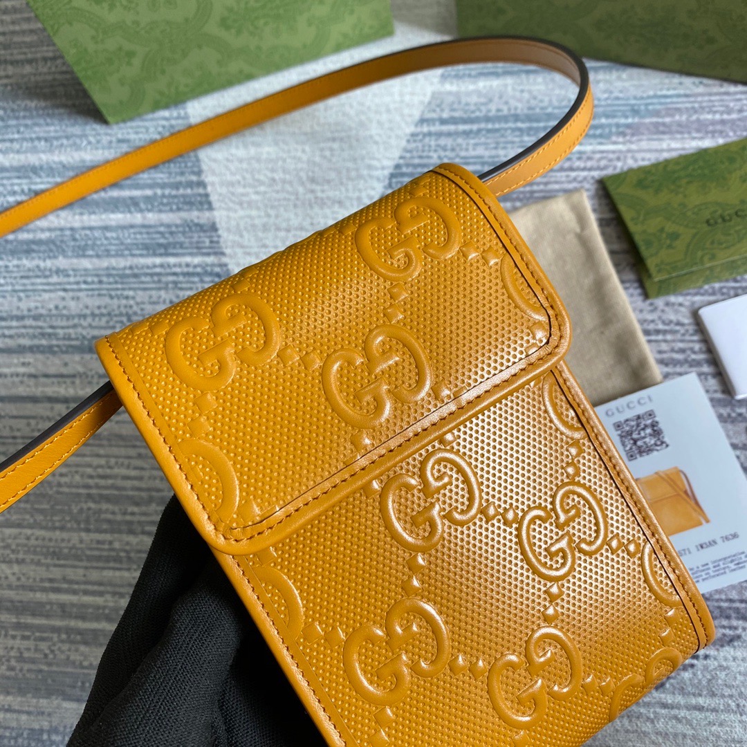 625571 GG embossed mini bag, gucci Strapped Wallets for Men