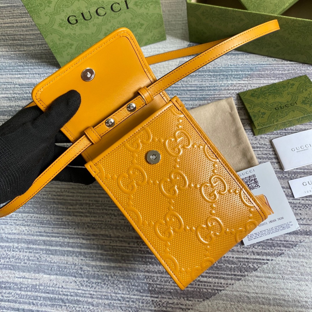 625571 GG embossed mini bag, gucci Strapped Wallets for Men