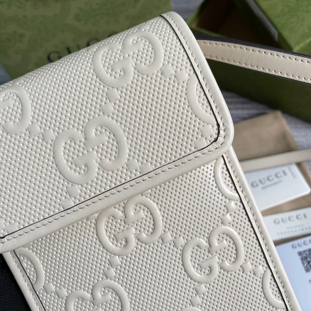 625571 GG embossed mini bag, gucci Strapped Wallets for Men