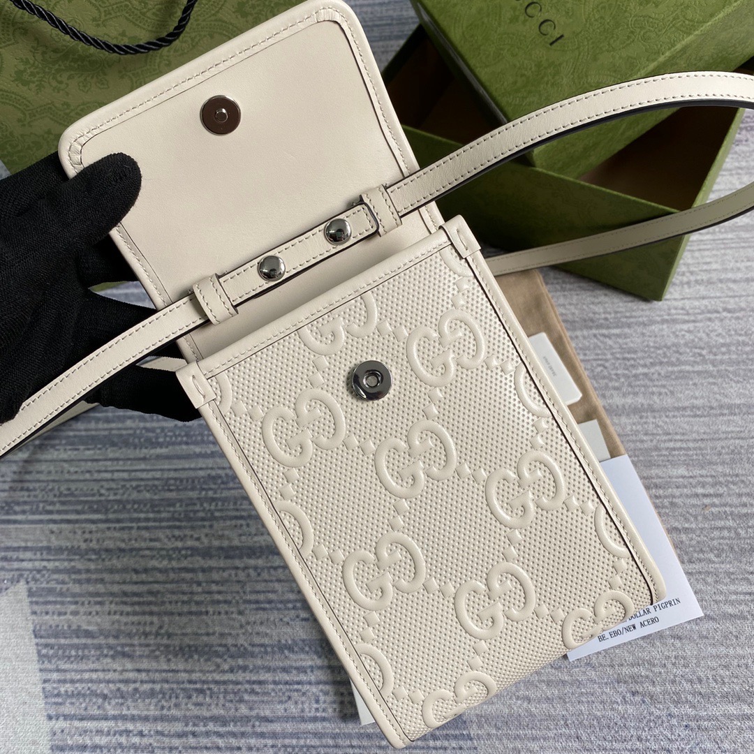 625571 GG embossed mini bag, gucci Strapped Wallets for Men