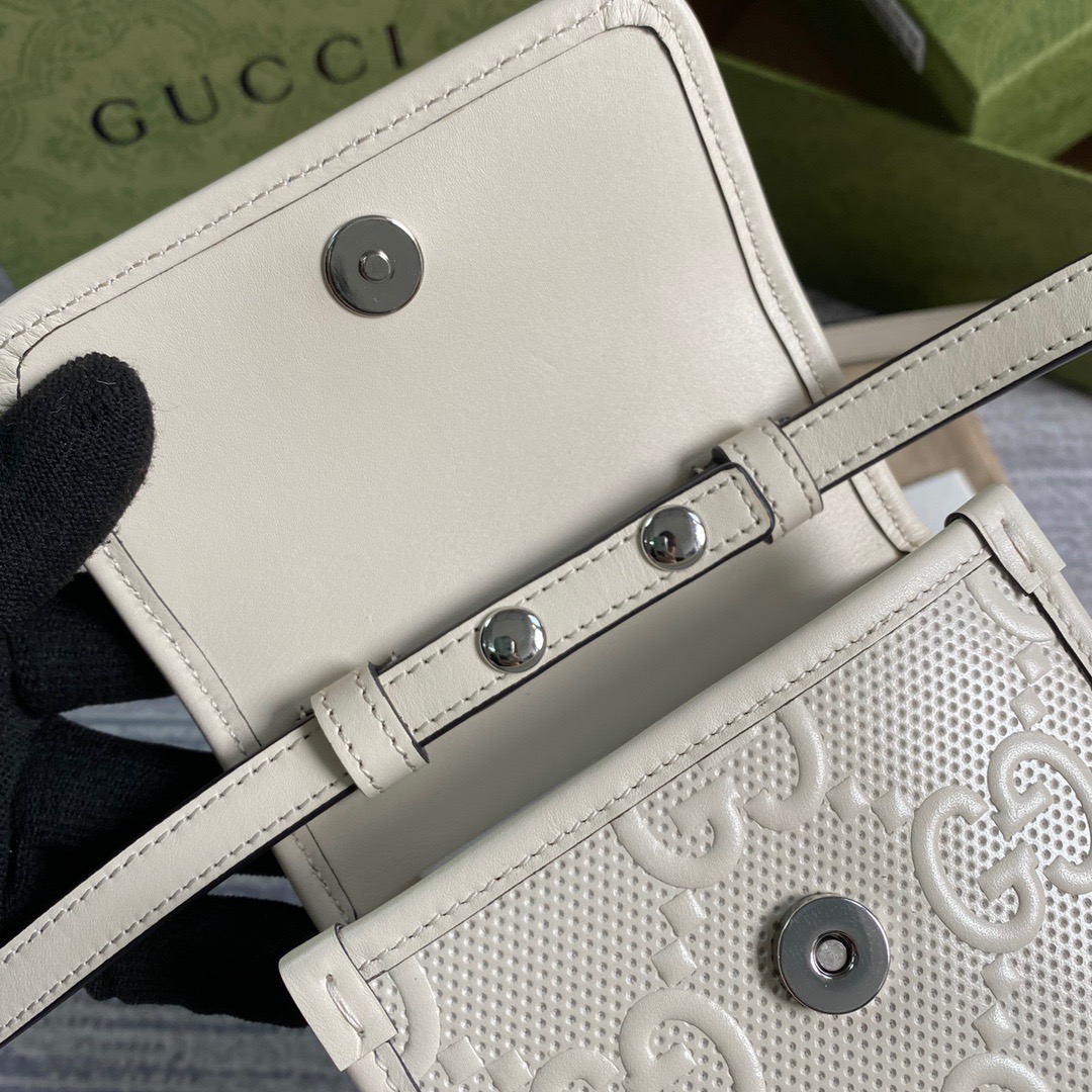 625571 GG embossed mini bag, gucci Strapped Wallets for Men