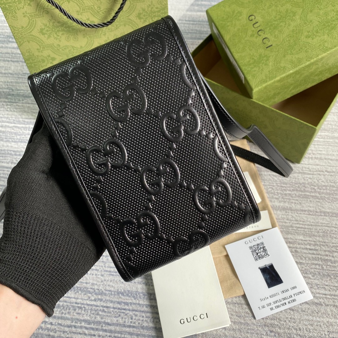 625571 GG embossed mini bag, gucci Strapped Wallets for Men