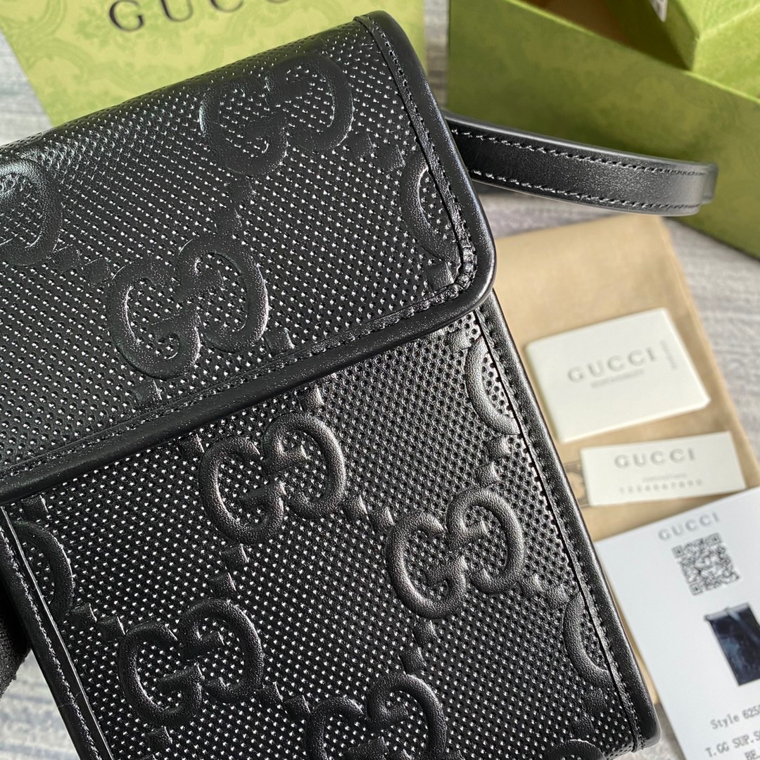 625571 GG embossed mini bag, gucci Strapped Wallets for Men