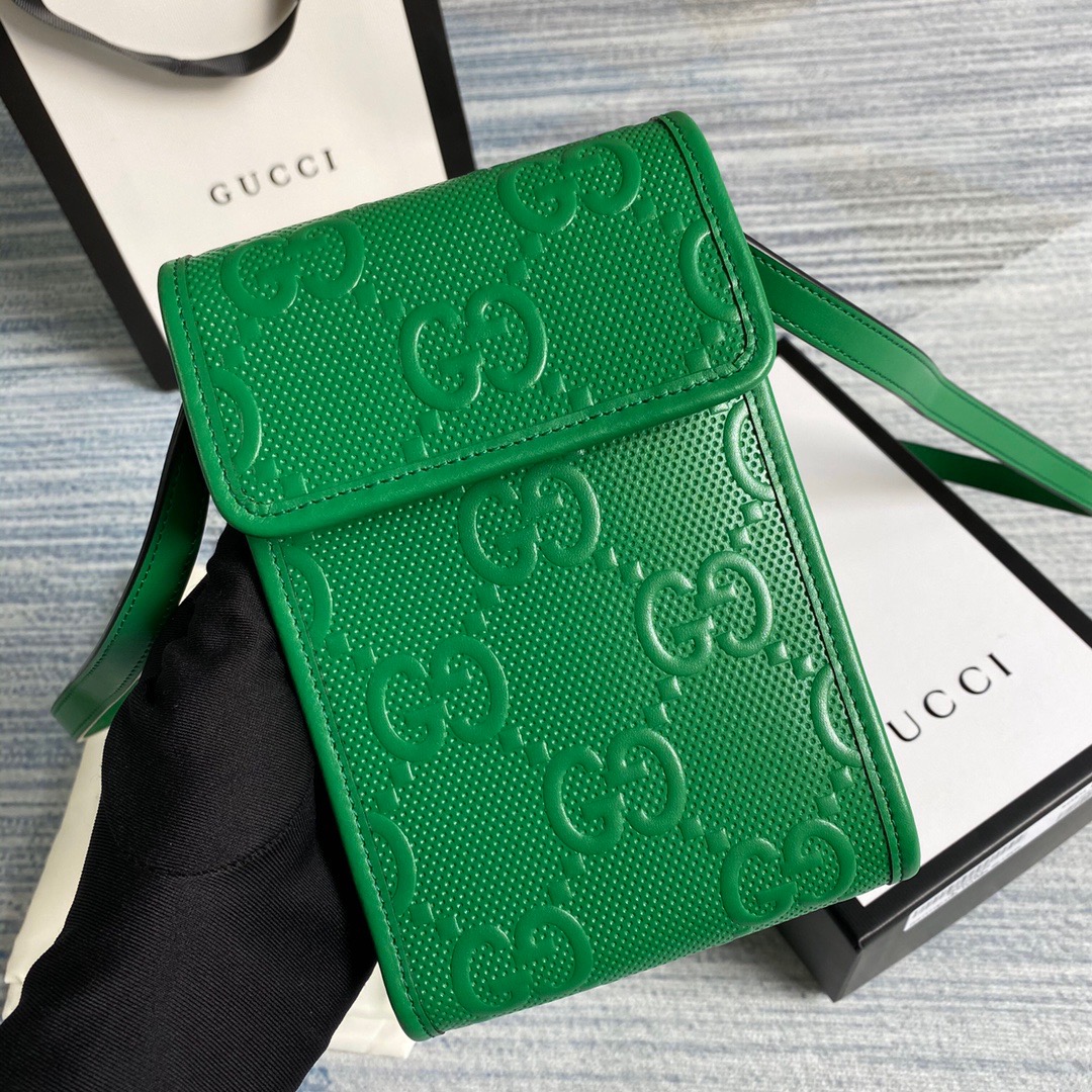 625571 GG embossed mini bag, gucci Strapped Wallets for Men