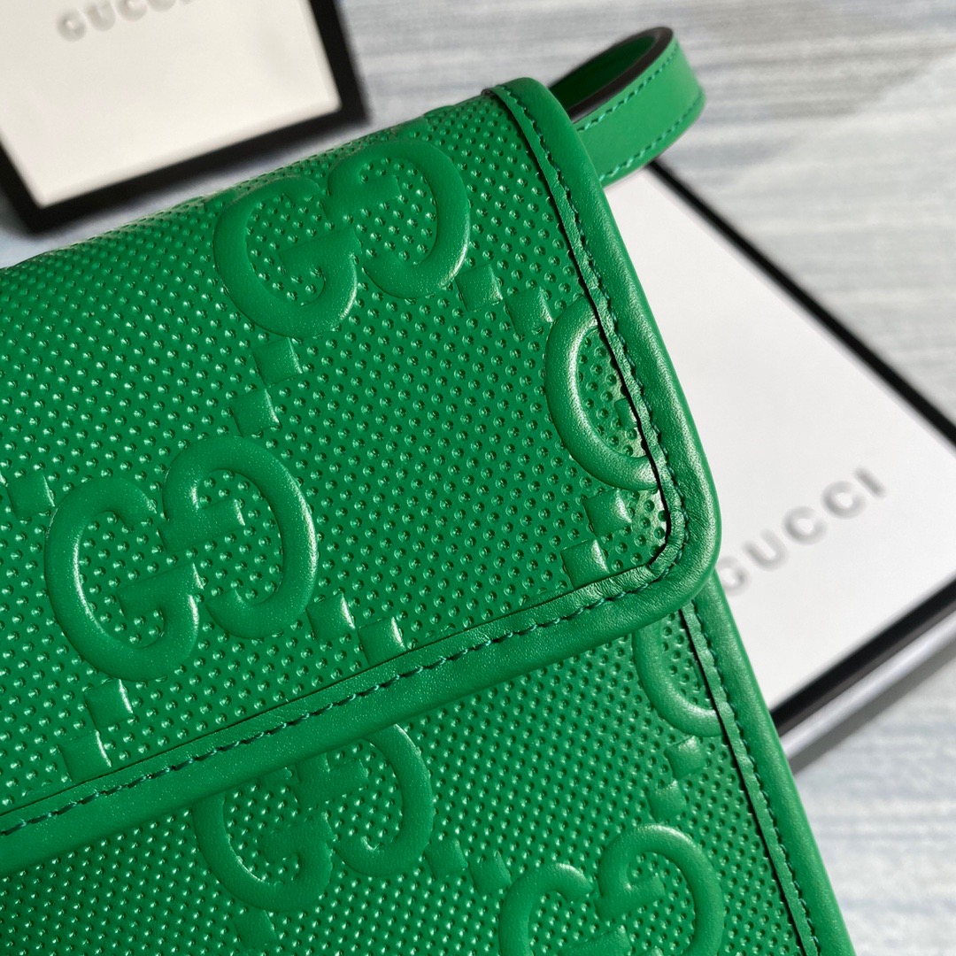 625571 GG embossed mini bag, gucci Strapped Wallets for Men
