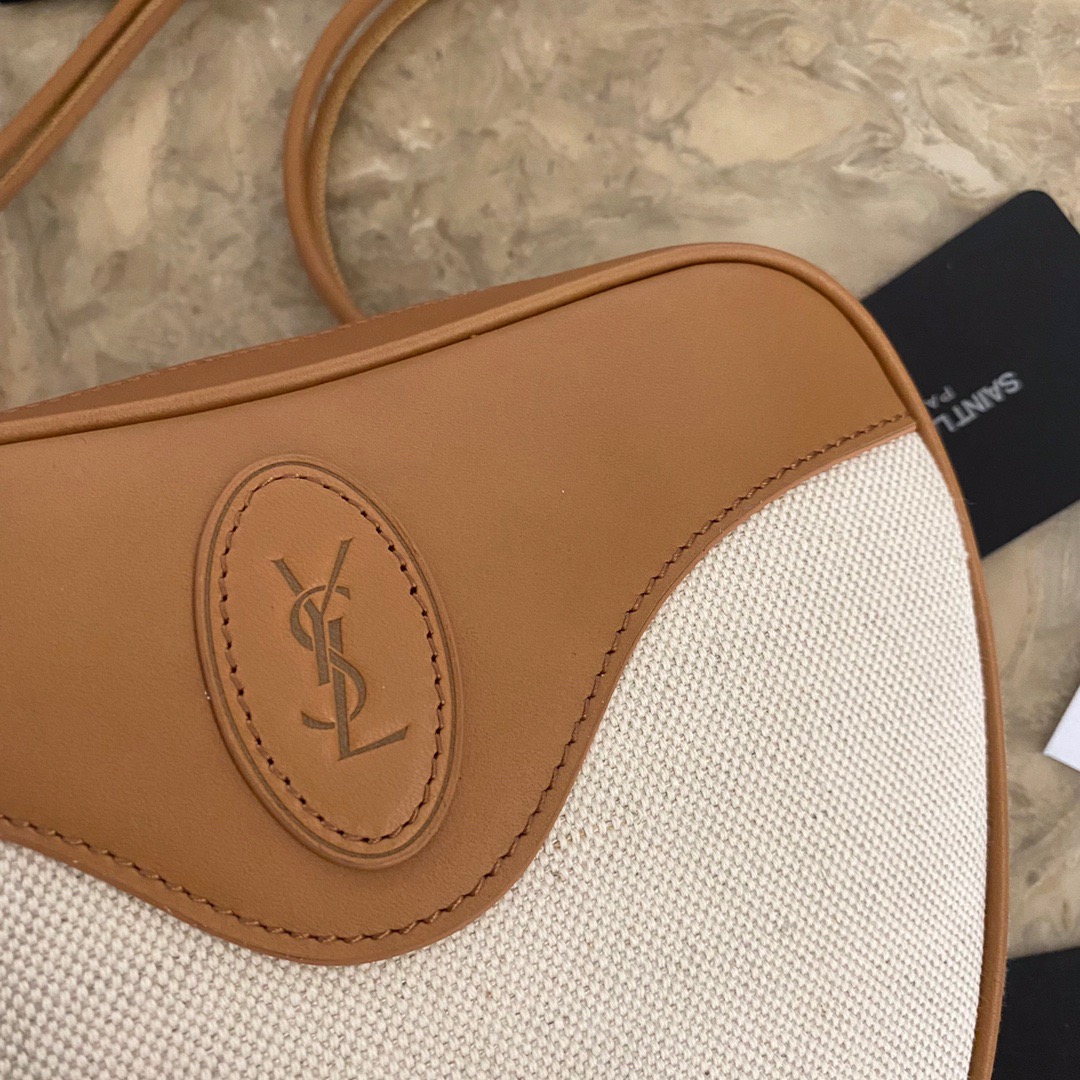 675260 MONOGRAMME CŒUR BAG IN CANVAS AND VINTAGE LEATHER, Yves Saint Laurent YSL