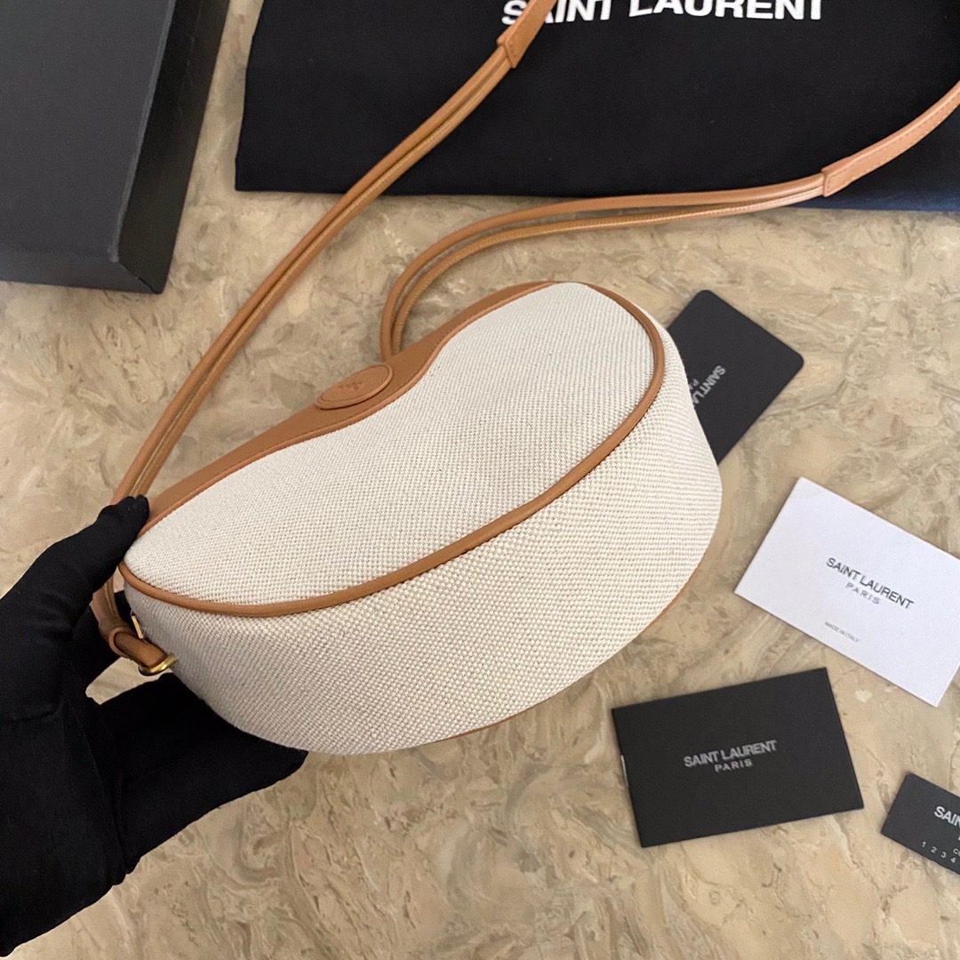 675260 MONOGRAMME CŒUR BAG IN CANVAS AND VINTAGE LEATHER, Yves Saint Laurent YSL