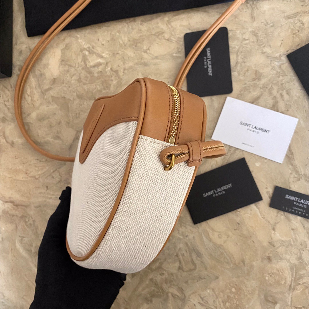 675260 MONOGRAMME CŒUR BAG IN CANVAS AND VINTAGE LEATHER, Yves Saint Laurent YSL