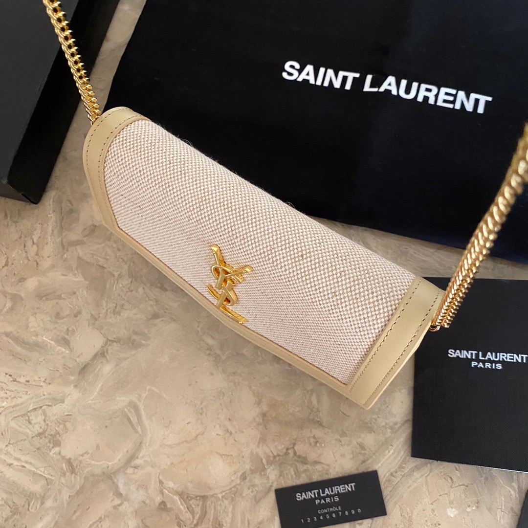 607788 UPTOWN CHAIN WALLET IN MICRO RAFFIA, Yves Saint Laurent YSL