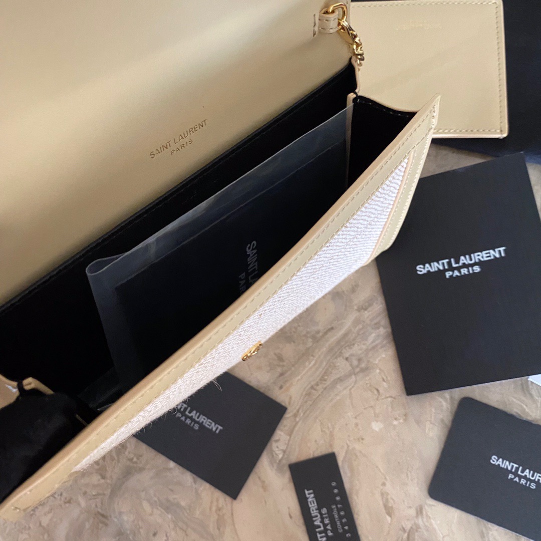 607788 UPTOWN CHAIN WALLET IN MICRO RAFFIA, Yves Saint Laurent YSL