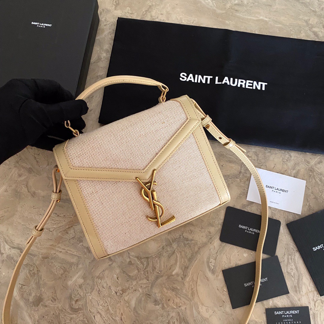 623930 CASSANDRA MINI TOP HANDLE BAG IN MICRO RAFFIA, Yves Saint Laurent YSL