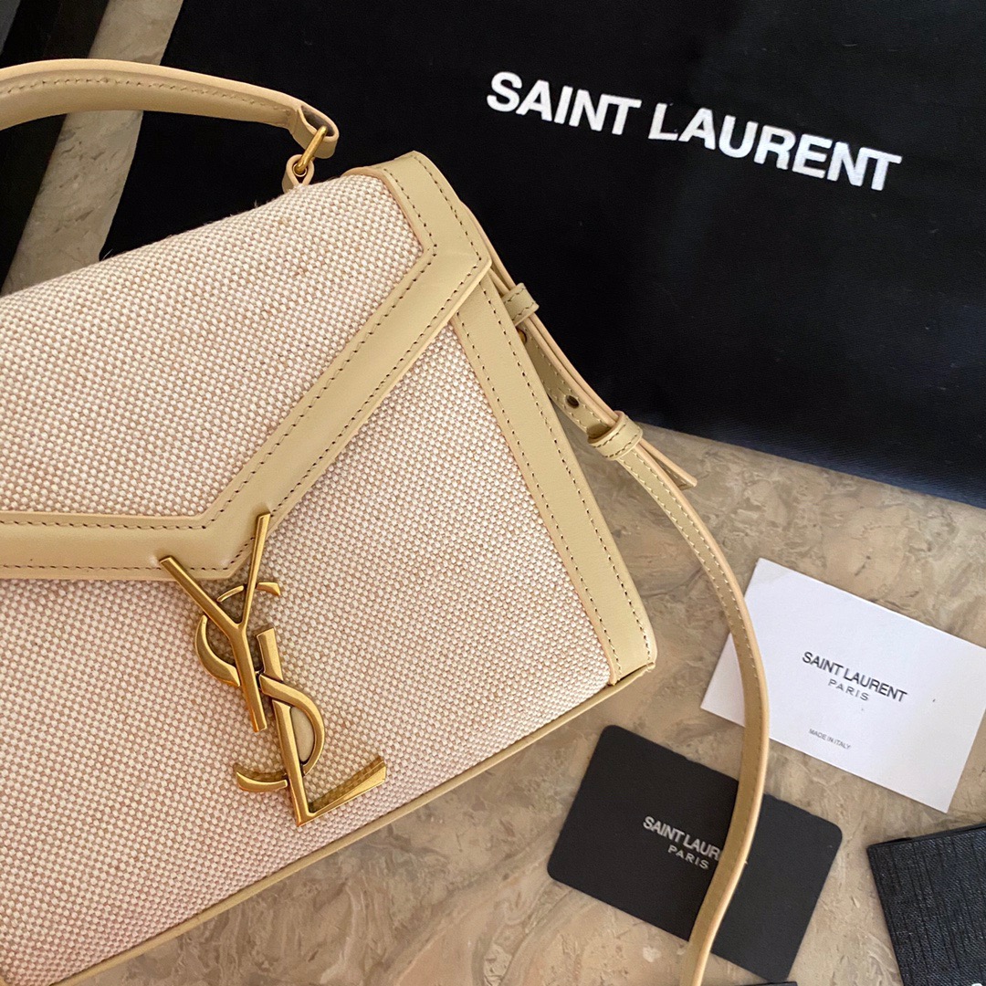 623930 CASSANDRA MINI TOP HANDLE BAG IN MICRO RAFFIA, Yves Saint Laurent YSL