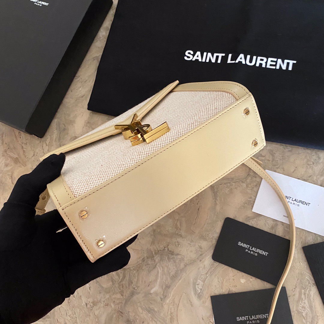 623930 CASSANDRA MINI TOP HANDLE BAG IN MICRO RAFFIA, Yves Saint Laurent YSL