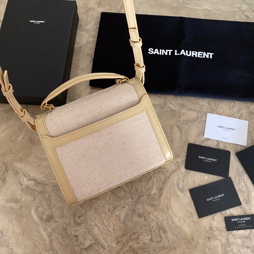 623930 CASSANDRA MINI TOP HANDLE BAG IN MICRO RAFFIA, Yves Saint Laurent YSL