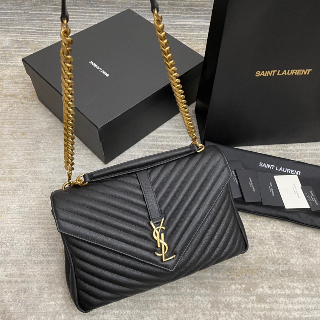 487212 CLASSIC LARGE COLLÈGE BAG  MATELASSÉ LEATHER, YSL Saint Laurent