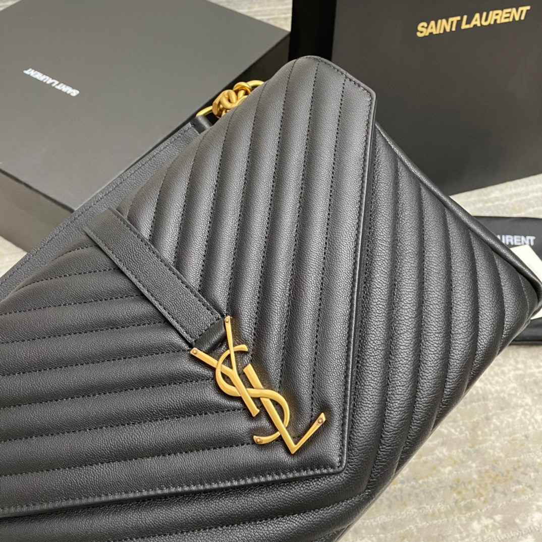 487212 CLASSIC LARGE COLLÈGE BAG  MATELASSÉ LEATHER, YSL Saint Laurent