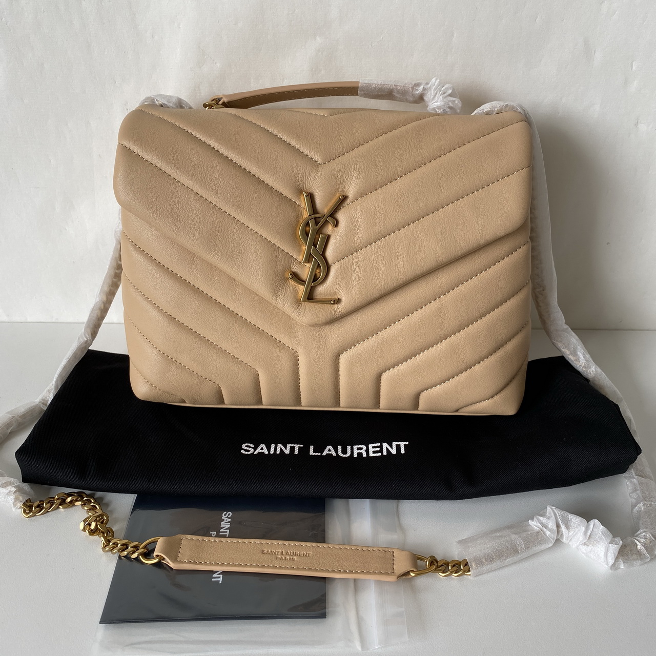 494699 LOULOU SMALL IN MATELASSÉ “Y” LEATHER, YSL SAINT LAURENT