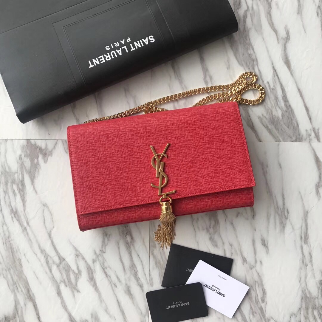 354119 KATE MEDIUM WITH TASSEL IN GRAIN DE POUDRE EMBOSSED LEATHER, Yves Saint Laurent YSL