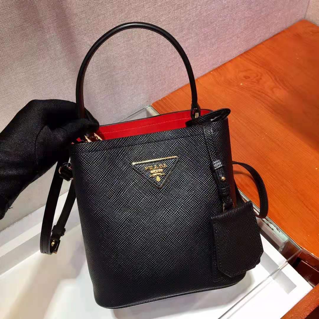 Small Saffiano Leather Prada Panier Bag 1BA217