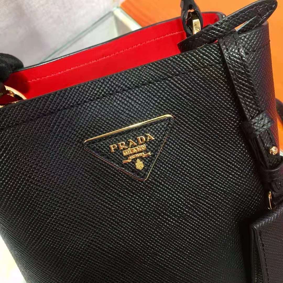 Small Saffiano Leather Prada Panier Bag 1BA217