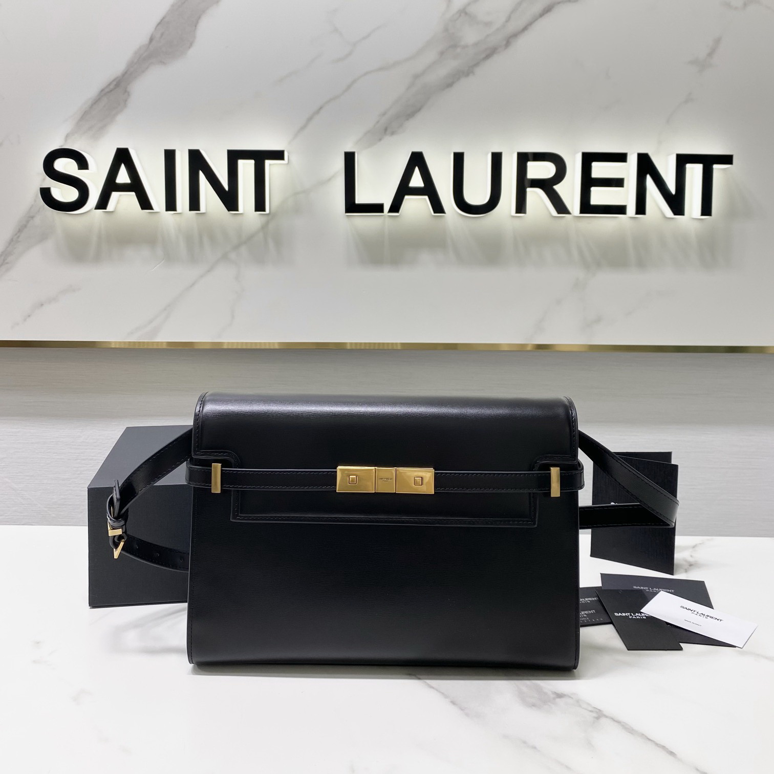 579271 MANHATTAN SHOULDER BAG IN BOX SAINT LAURENT LEATHER, Yves Saint Laurent YSL