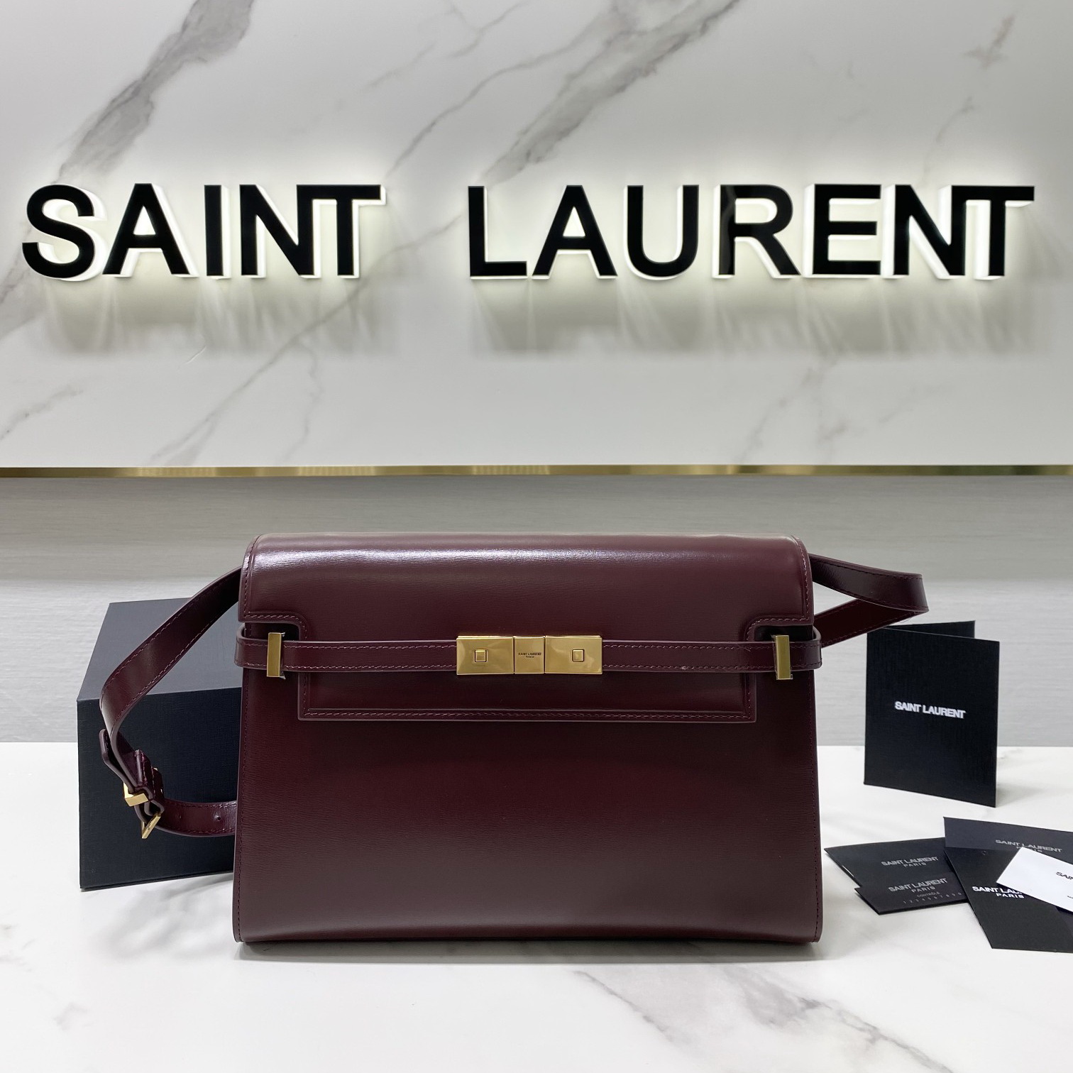 579271 MANHATTAN SHOULDER BAG IN BOX SAINT LAURENT LEATHER, Yves Saint Laurent YSL