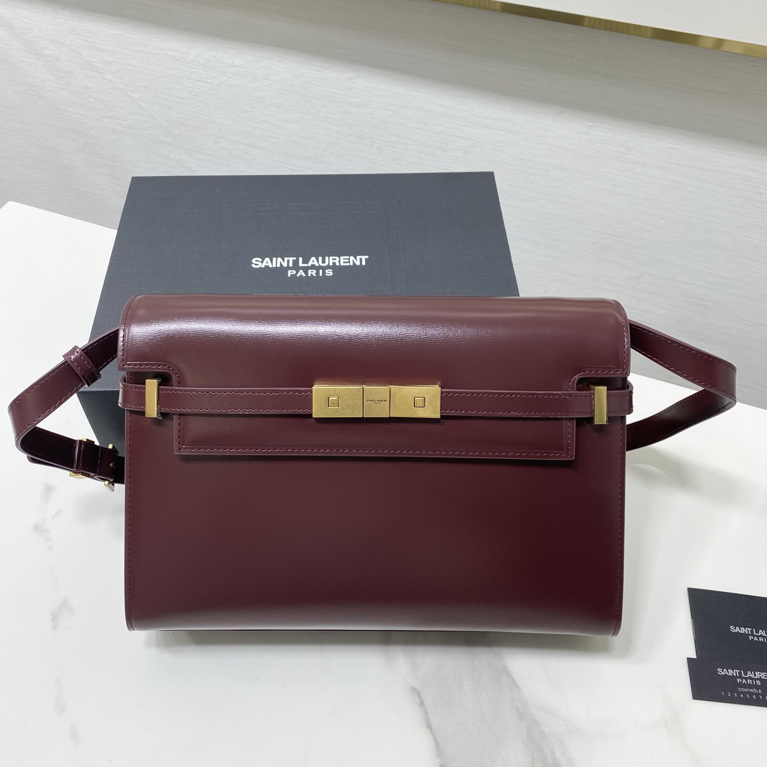 579271 MANHATTAN SHOULDER BAG IN BOX SAINT LAURENT LEATHER, Yves Saint Laurent YSL
