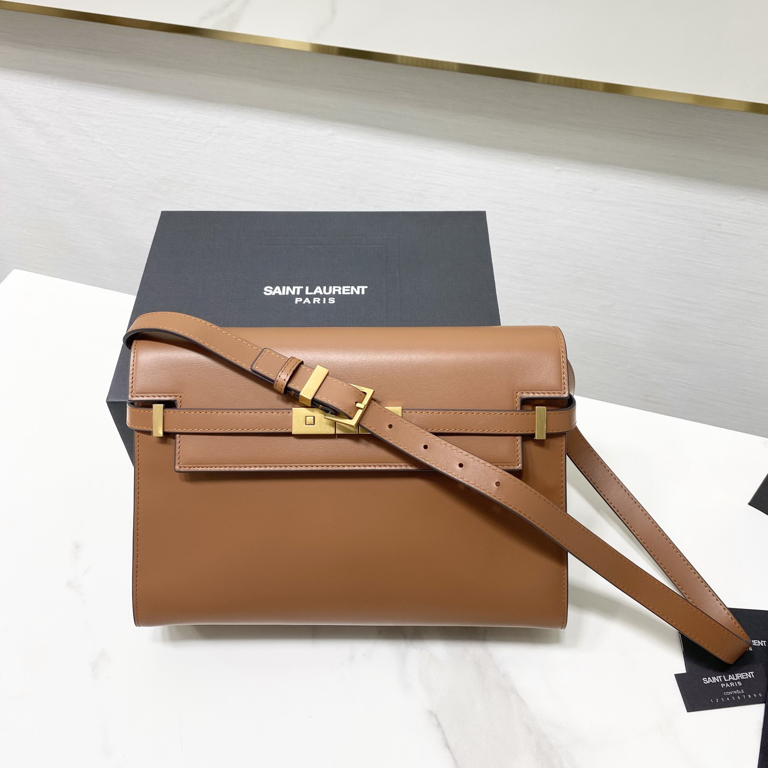 579271 MANHATTAN SHOULDER BAG IN BOX SAINT LAURENT LEATHER, Yves Saint Laurent YSL