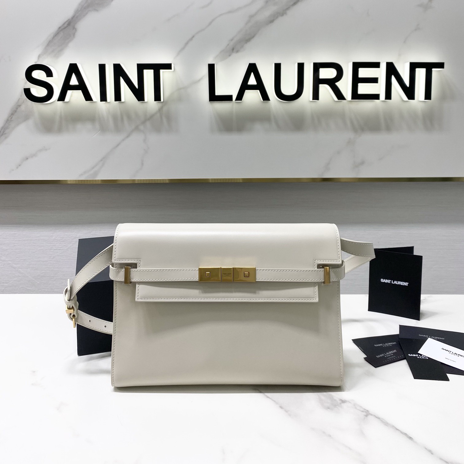 579271 MANHATTAN SHOULDER BAG IN BOX SAINT LAURENT LEATHER, Yves Saint Laurent YSL
