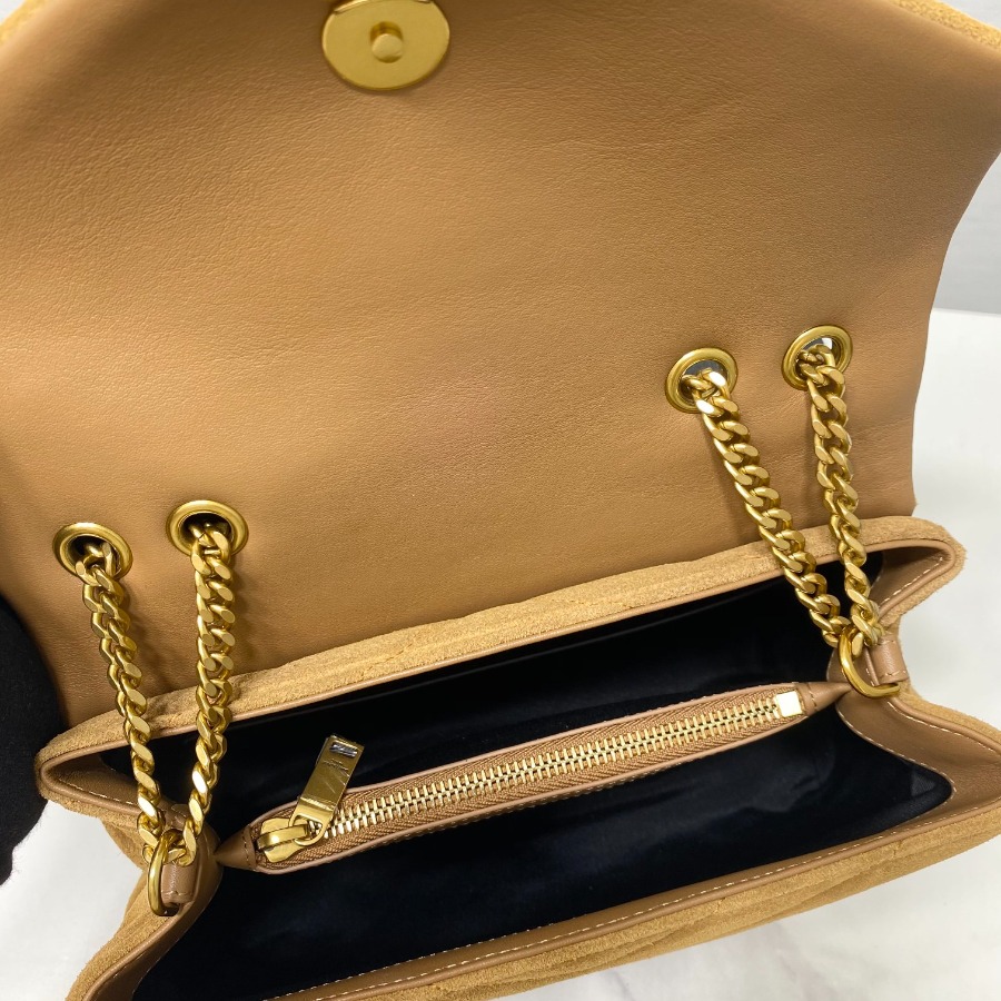 494699 LOULOU SMALL BAG IN Y-QUILTED SUEDE, YSL SAINT LAURENT