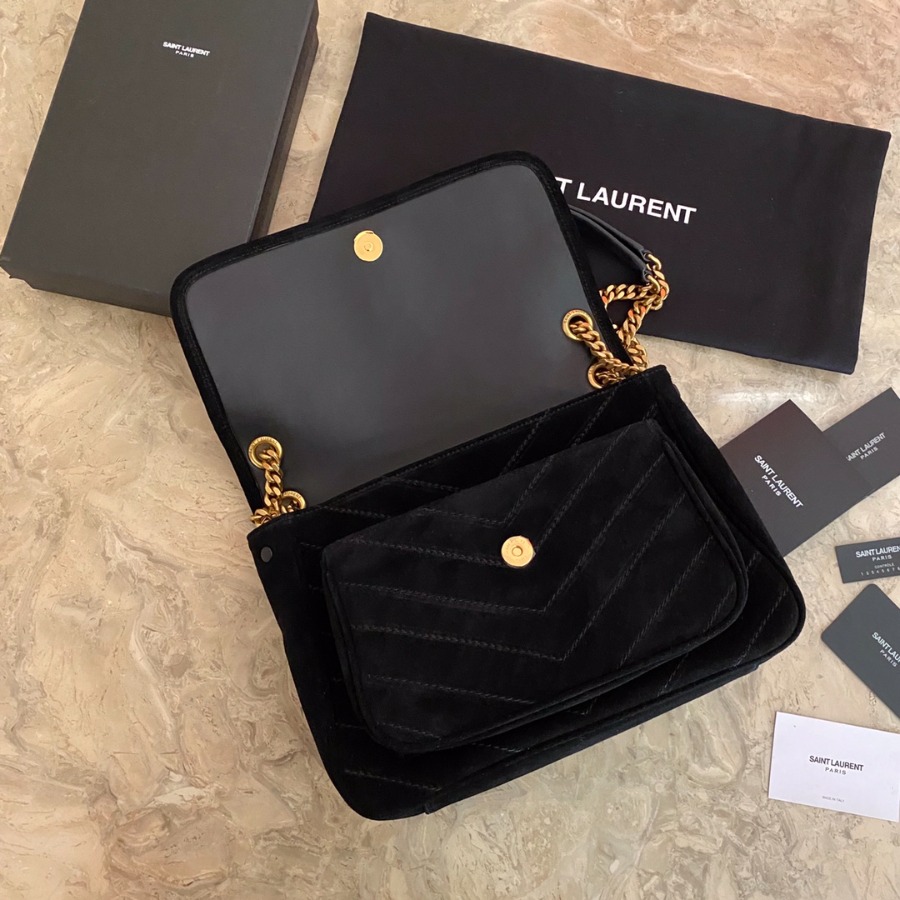 633158 NIKI MEDIUM IN QUILTED SUEDE AND SMOOTH LEATHER, YSL Saint Laurent