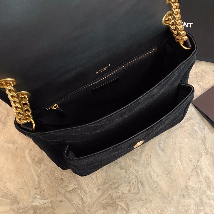 633158 NIKI MEDIUM IN QUILTED SUEDE AND SMOOTH LEATHER, YSL Saint Laurent