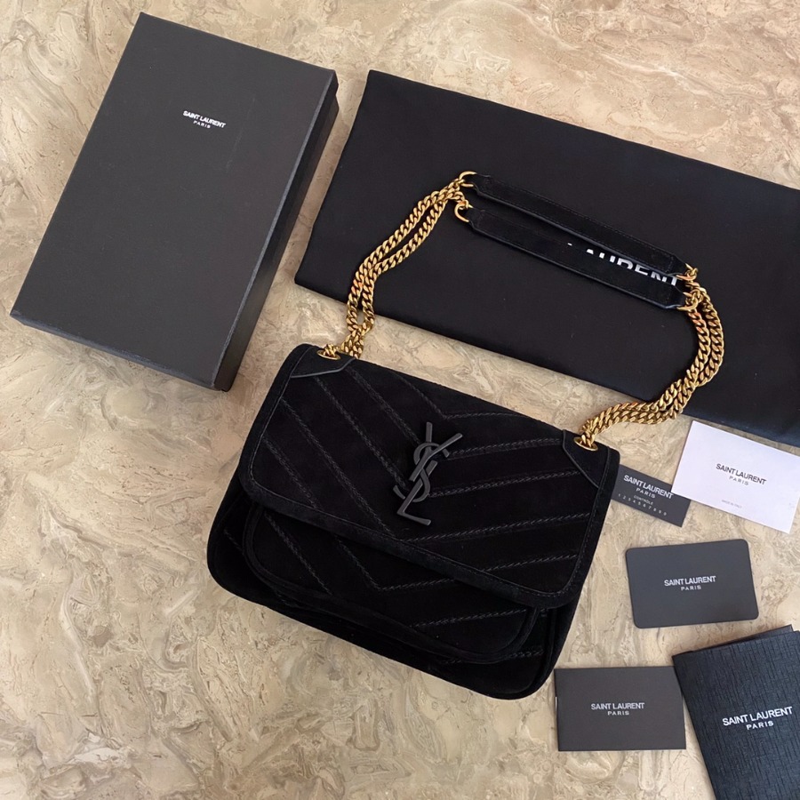 633160 NIKI BABY IN QUILTED SUEDE AND SMOOTH LEATHER, YSL Saint Laurent
