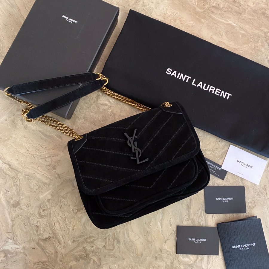 633160 NIKI BABY IN QUILTED SUEDE AND SMOOTH LEATHER, YSL Saint Laurent