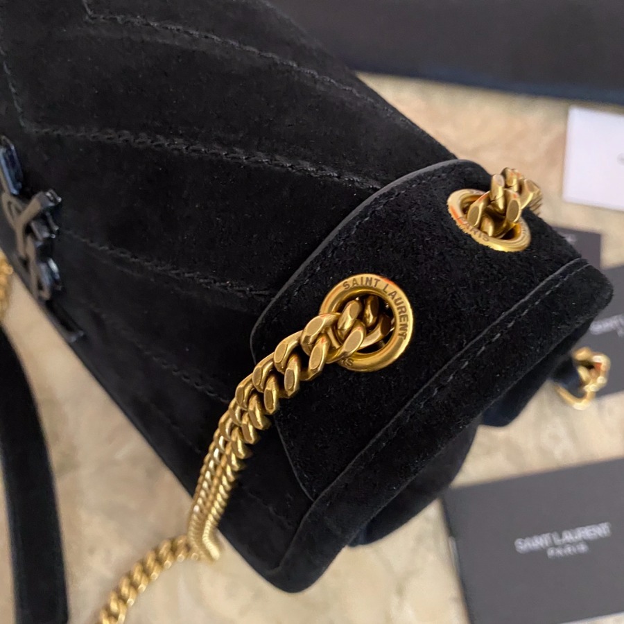 633160 NIKI BABY IN QUILTED SUEDE AND SMOOTH LEATHER, YSL Saint Laurent