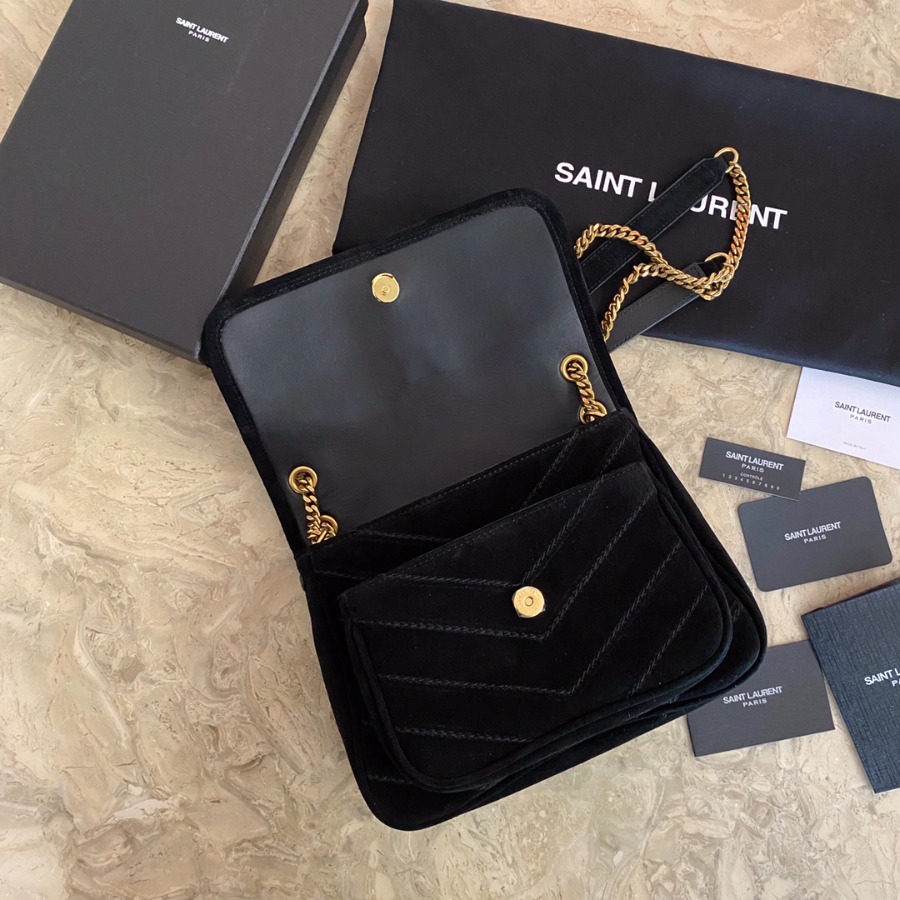 633160 NIKI BABY IN QUILTED SUEDE AND SMOOTH LEATHER, YSL Saint Laurent