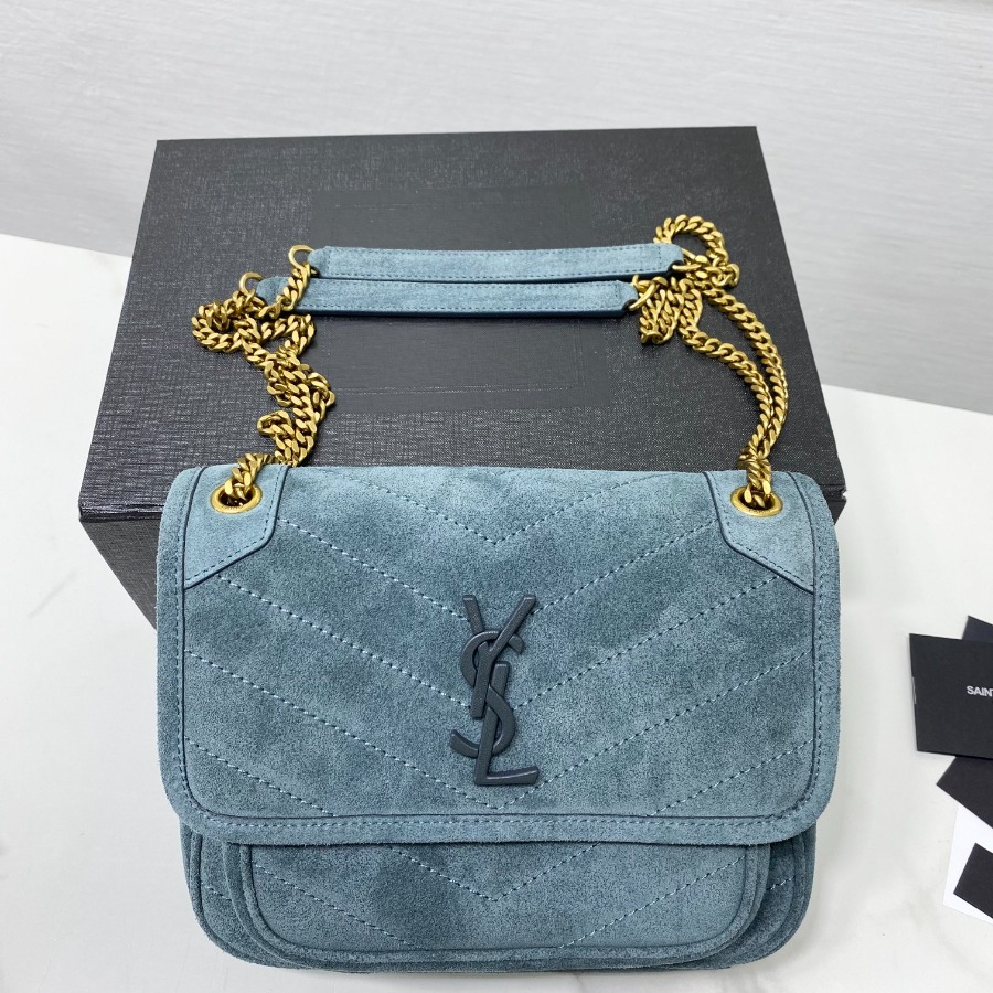 633160 NIKI BABY IN QUILTED SUEDE AND SMOOTH LEATHER, YSL Saint Laurent