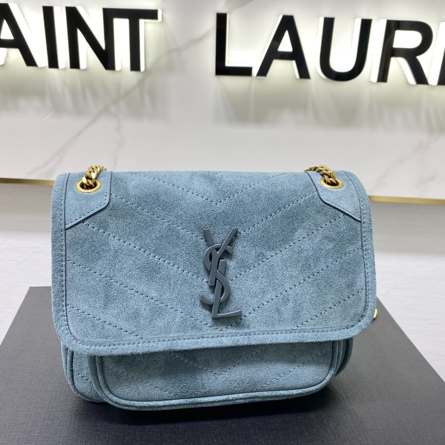633160 NIKI BABY IN QUILTED SUEDE AND SMOOTH LEATHER, YSL Saint Laurent