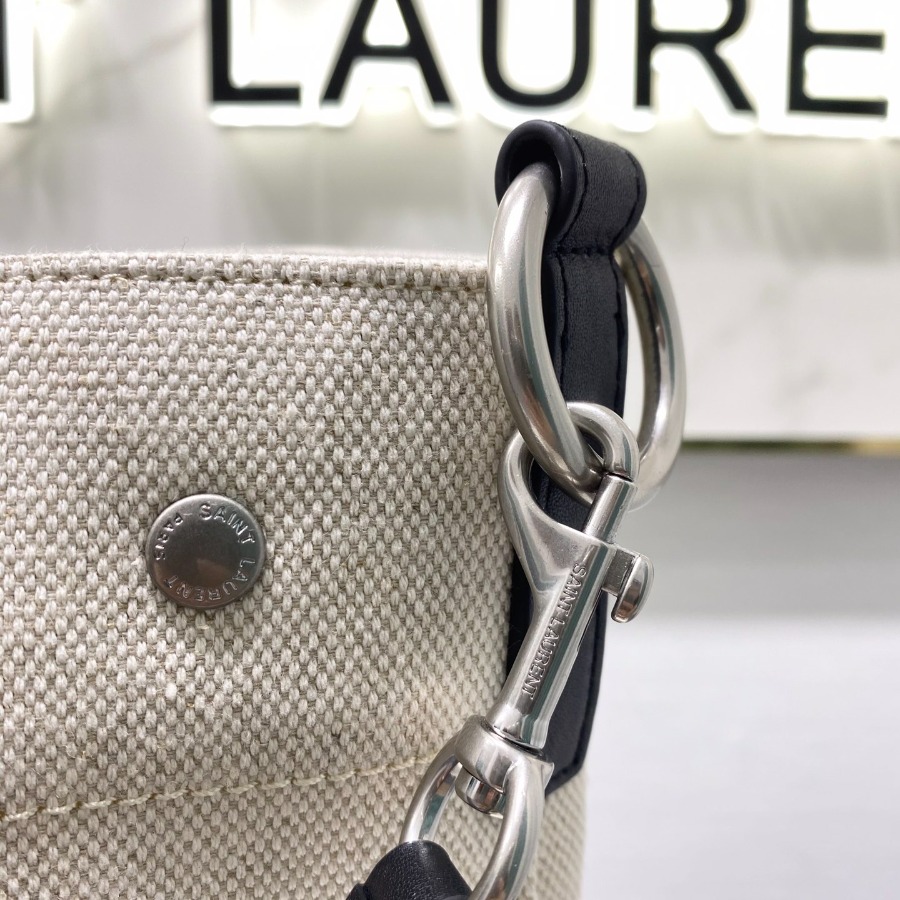 RIVE GAUCHE BUCKET BAG IN LINEN, YSL Saint Laurent