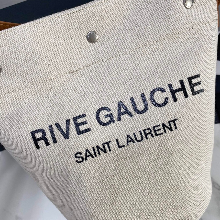 RIVE GAUCHE BUCKET BAG IN LINEN, YSL Saint Laurent